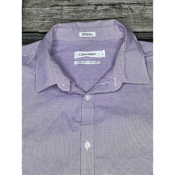 Calvin Klein Mens Size L Long Sleeve Button Down - Picture 4 of 5